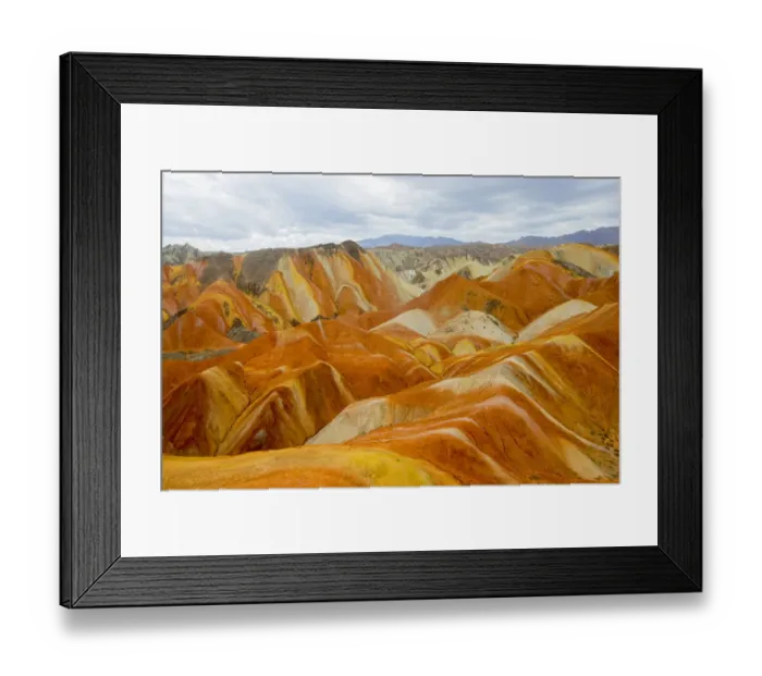 Framed Print : Rainbow Mountains, strata within eroded hills of sedimentary conglomerate and sandstone Framed Print : Rainbow Mountains, strata within eroded hills of sedimentary conglomerate and sandstone