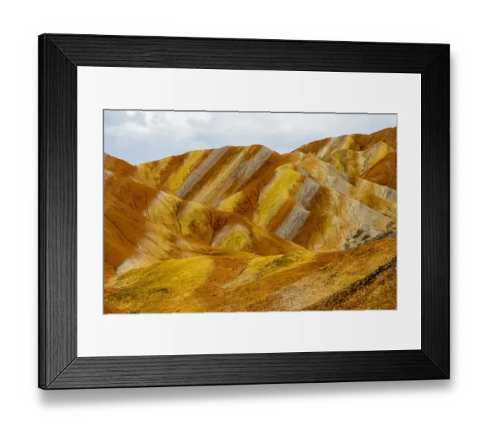 Framed Print : Rainbow Mountains, strata within eroded hills of sedimentary conglomerate and sandstone Framed Print : Rainbow Mountains, strata within eroded hills of sedimentary conglomerate and sandstone