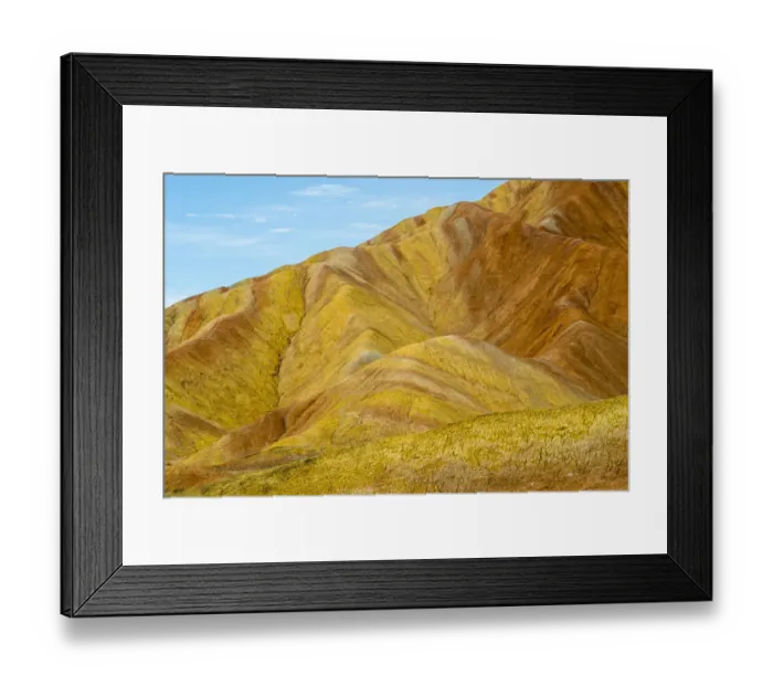 Framed Print : RF-Rainbow Mountains, strata within eroded hills of sedimentary conglomerate Framed Print : RF-Rainbow Mountains, strata within eroded hills of sedimentary conglomerate