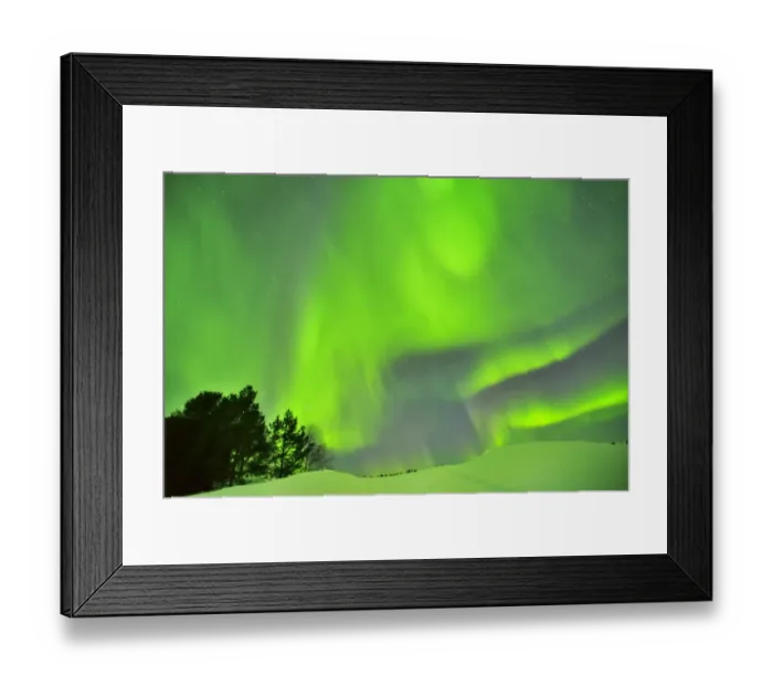Framed Print : Northern lights in Nil moguba, Karelia, Russia. White Sea Framed Print : Northern lights in Nil moguba, Karelia, Russia. White Sea