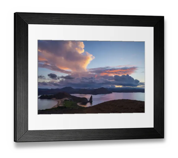 Framed Print : Landscape of Bartolome Island at sunset, Galapagos Framed Print : Landscape of Bartolome Island at sunset, Galapagos