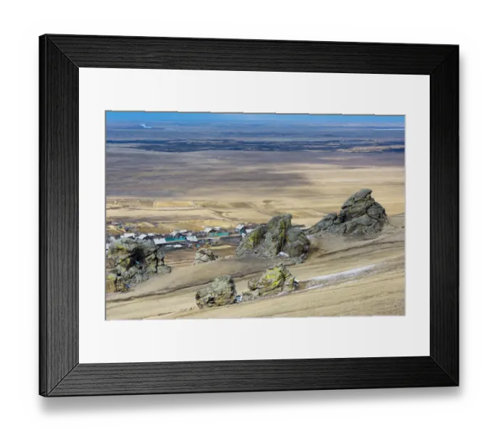 Framed Print : Small village, and landscape of Barguzin Valley, Buryatia, Siberia, Russia. April 2016 Framed Print : Small village, and landscape of Barguzin Valley, Buryatia, Siberia, Russia. April 2016