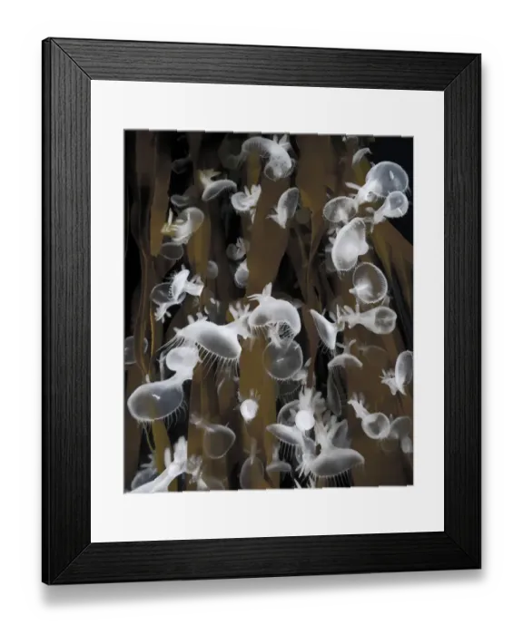 Framed Print : Hooded nudibranchs (Melibe leonina) with oral hood for catching planktonic prey Framed Print : Hooded nudibranchs (Melibe leonina) with oral hood for catching planktonic prey