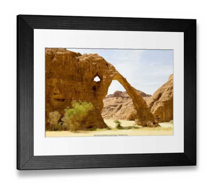 Framed Print : Elephant arch - eroded sandstone rock formation in the Ennedi Natural And Cultural Framed Print : Elephant arch - eroded sandstone rock formation in the Ennedi Natural And Cultural