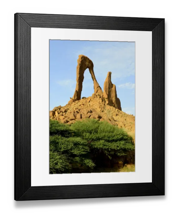 Framed Print : Eroded sandstone arch arch, called the Julia arch, in the Sahara Desert Framed Print : Eroded sandstone arch arch, called the Julia arch, in the Sahara Desert