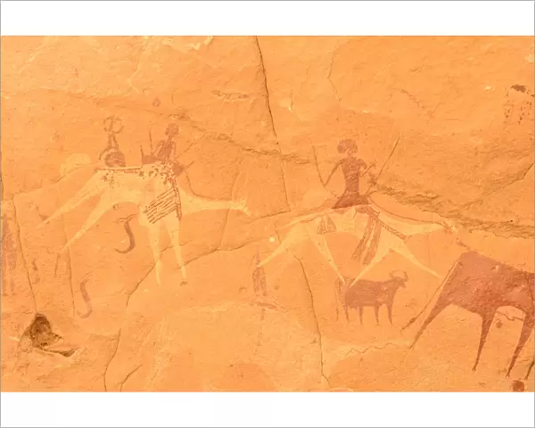 Ancient cave paintings. Ennedi Natural and Cultural Reserve, UNESCO World Heritage Site