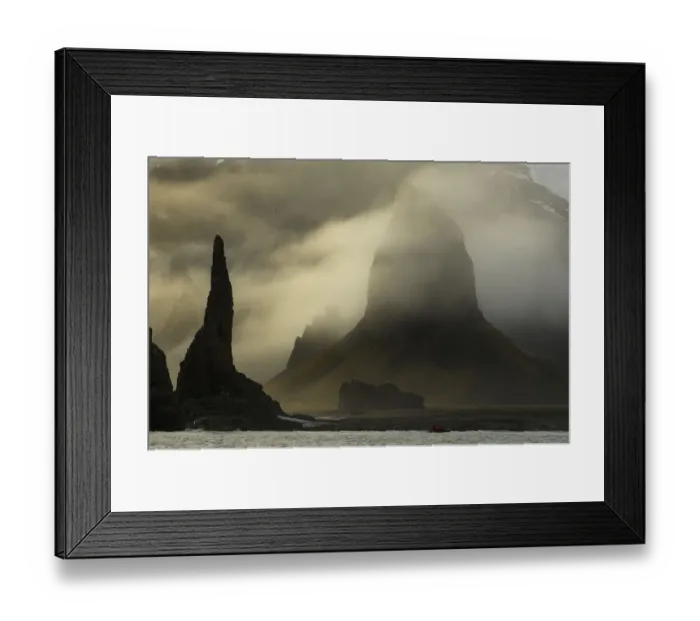 Framed Print : Mountains in clouds, Franz Jozef Land, Arctic Russia. August 2018 Framed Print : Mountains in clouds, Franz Jozef Land, Arctic Russia. August 2018