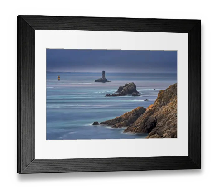 Framed Print : The lighthouse La Vieille in the strait Raz de Sein at dusk at the Pointe du Raz, Plogoff Framed Print : The lighthouse La Vieille in the strait Raz de Sein at dusk at the Pointe du Raz, Plogoff