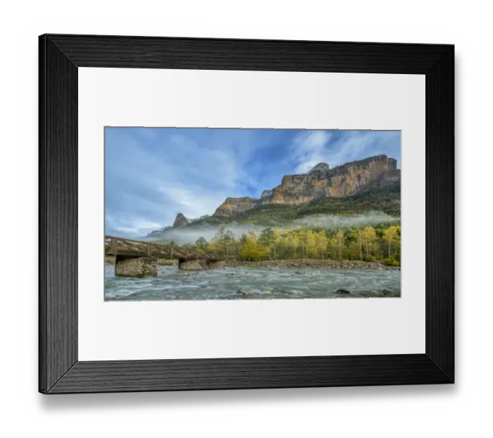 Framed Print : Pico de Mondarruego and Arazas River Valle de Ordesa, Ordesa National Park, Spain