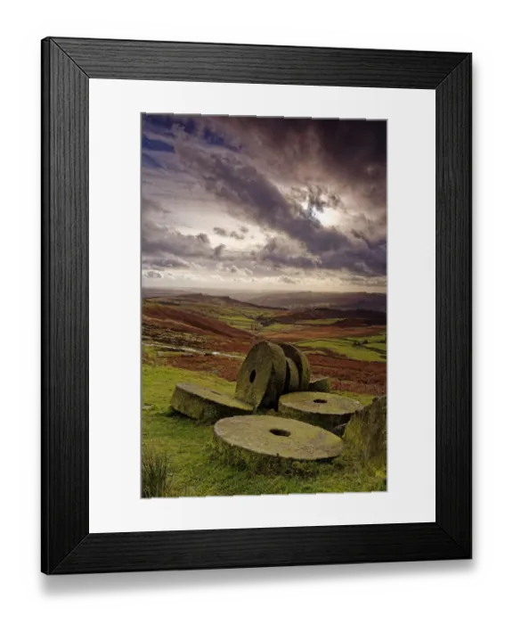 Framed Print : Millstones abandoned near old quarry where they were made Framed Print : Millstones abandoned near old quarry where they were made