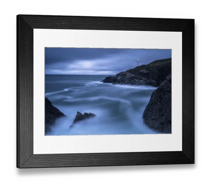 Framed Print : Trevose Head lighthouse at dusk. Near Padstow, Cornwall, England, UK. October 2020 Framed Print : Trevose Head lighthouse at dusk. Near Padstow, Cornwall, England, UK. October 2020