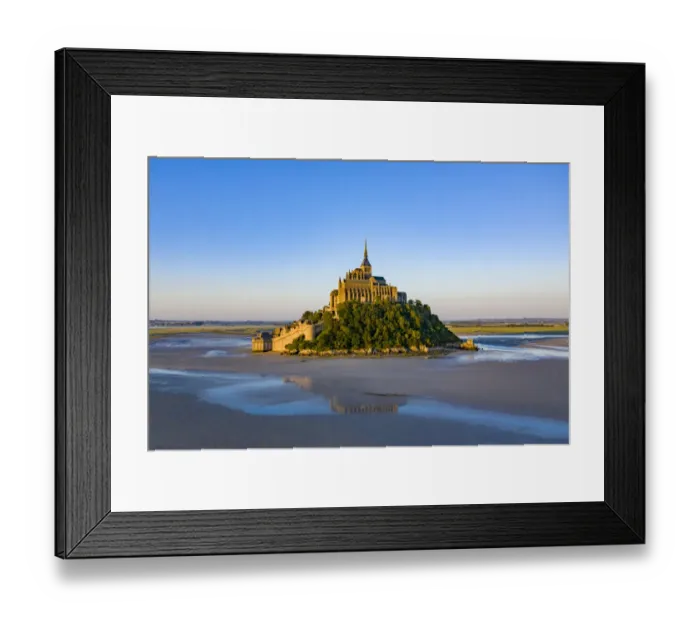Framed Print : Mont-Saint-Michel at low tide, Normandy, France. July 2019 Framed Print : Mont-Saint-Michel at low tide, Normandy, France. July 2019