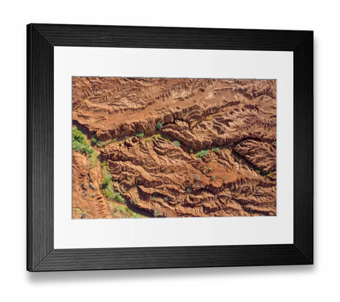 Framed Print : Aerial view of soil erosion, around Lake Bogoria, Kenya, September 2019 Framed Print : Aerial view of soil erosion, around Lake Bogoria, Kenya, September 2019