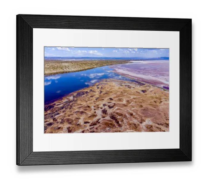 Framed Print : Aerial view of Soda lake, Lake Magadi, Rift Valley, Kenya. September 2019 Framed Print : Aerial view of Soda lake, Lake Magadi, Rift Valley, Kenya. September 2019