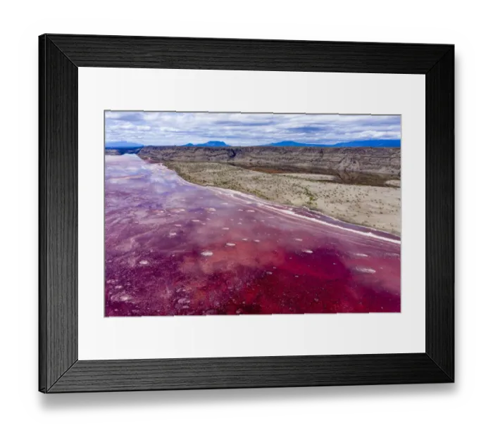 Framed Print : Aerial view of Red soda in Lake Magadi, Rift Valley, Kenya. October 2019 Framed Print : Aerial view of Red soda in Lake Magadi, Rift Valley, Kenya. October 2019