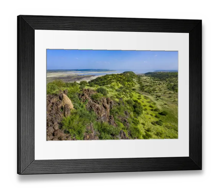 Framed Print : Aerial view of Landscape around Lake Magadi in rainy season, Rift Valley Framed Print : Aerial view of Landscape around Lake Magadi in rainy season, Rift Valley