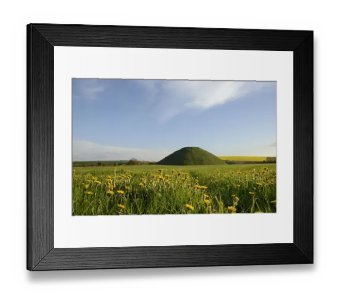 Framed Print : Silbury hill, a Neolithic artificial chalk mound, one of the world Framed Print : Silbury hill, a Neolithic artificial chalk mound, one of the world