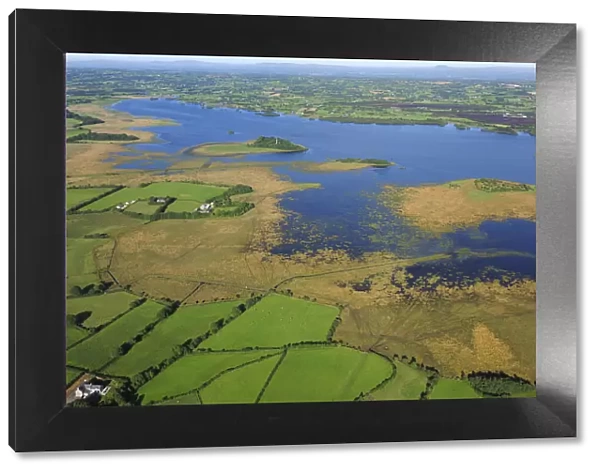 Aerial view of Lough Beg, east of Castledawson, County Antrim, Northern Ireland, UK