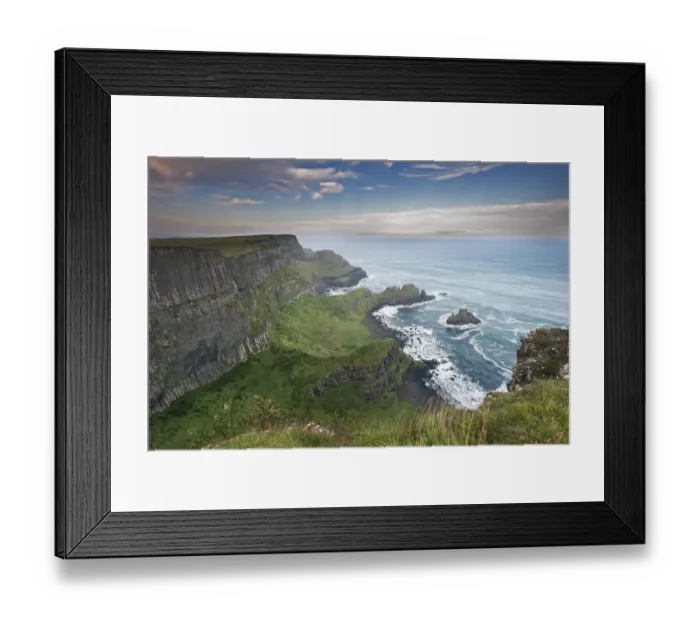 Framed Print : Landscape and cliffs on the Causeway coast, Antrim county, Northern Ireland, UK Framed Print : Landscape and cliffs on the Causeway coast, Antrim county, Northern Ireland, UK