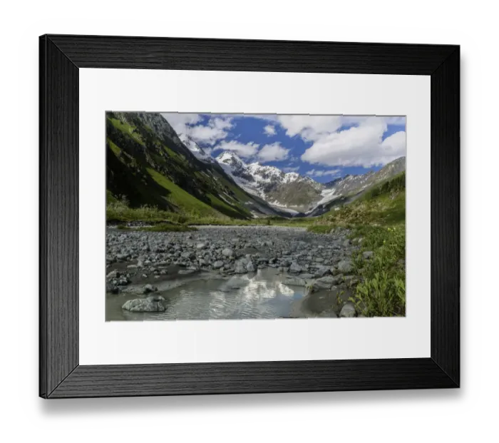 Framed Print : Belukha mountain. View from the Katunsky glacier Belukha Natural Park Framed Print : Belukha mountain. View from the Katunsky glacier Belukha Natural Park