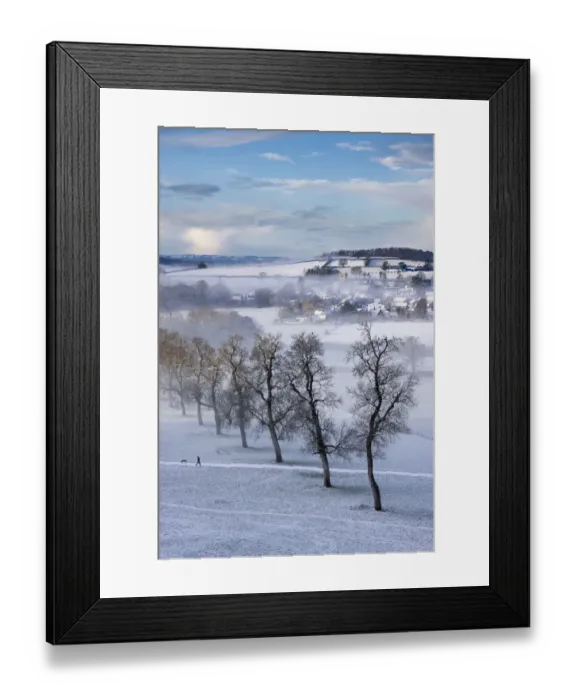Framed Print : Milborne Port in the snow and the mist, Somerset, England, UK. January 2021 Framed Print : Milborne Port in the snow and the mist, Somerset, England, UK. January 2021