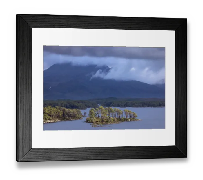 Framed Print : Eilean dubh na Sroine, Loch Maree, with Slioch in cloud, Wester Ross, Scotland Framed Print : Eilean dubh na Sroine, Loch Maree, with Slioch in cloud, Wester Ross, Scotland