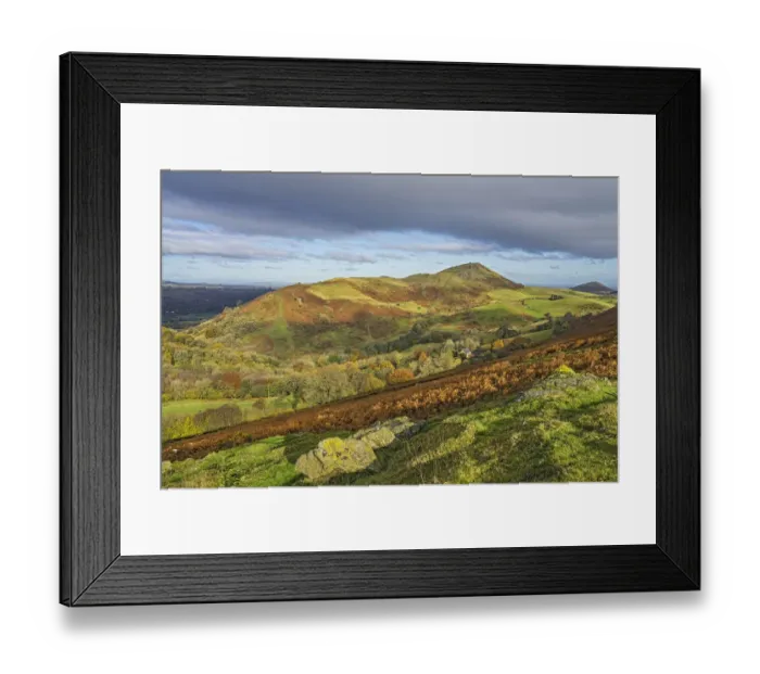 Framed Print : Caer Caradoc Hill viewed from Hope Bowdler Hill near Church Stretton Framed Print : Caer Caradoc Hill viewed from Hope Bowdler Hill near Church Stretton