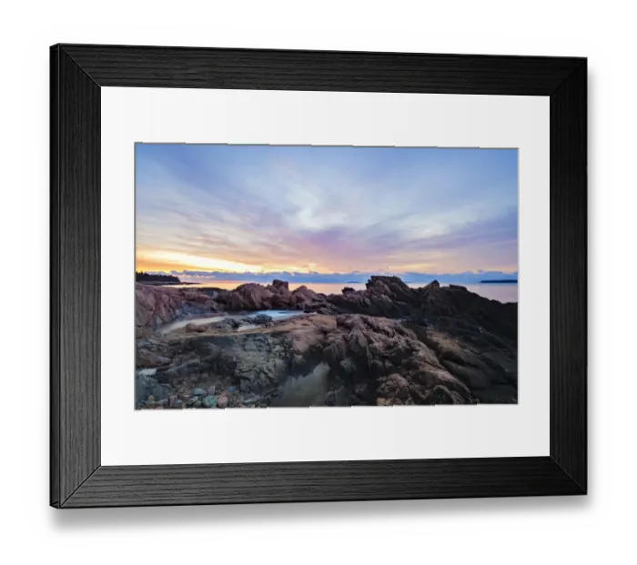 Framed Print : Rocky Acadian coast at sunset, Acadia National Park, Maine, USA Framed Print : Rocky Acadian coast at sunset, Acadia National Park, Maine, USA