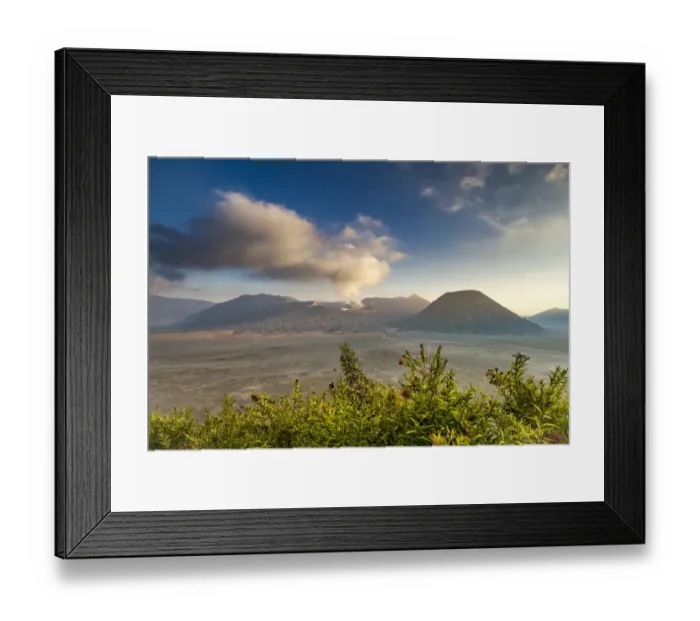 Framed Print : Smoke billowing from Mount Bromo volcano, Bromo Tengger Semeru National Park, Java