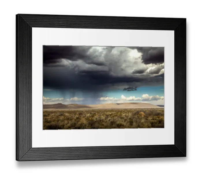 Framed Print : Rain and storm clouds passing over the desert, Karoo, South Africa, 2016