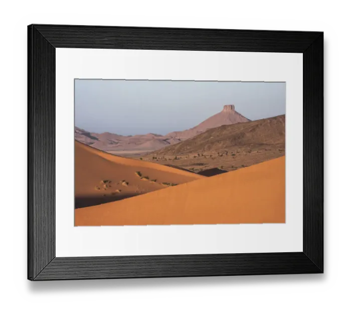 Framed Print : Sahara desert landscape taken from Erg Ouzina. Southern Morocco, Africa. December, 2009