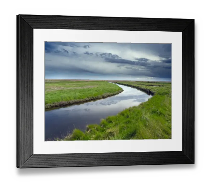 Framed Print : Waterway through marshland, Dingle Nature Reserve, Dunwich, Suffolk, UK. May, 2021 Framed Print : Waterway through marshland, Dingle Nature Reserve, Dunwich, Suffolk, UK. May, 2021