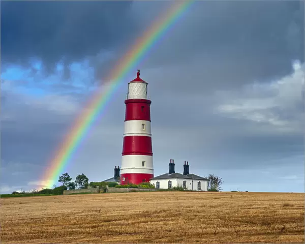 Rainbow over Happisburgh Light House, Norfolk, UK. October, 2021