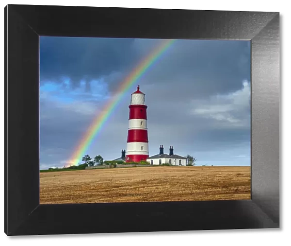 Rainbow over Happisburgh Light House, Norfolk, UK. October, 2021