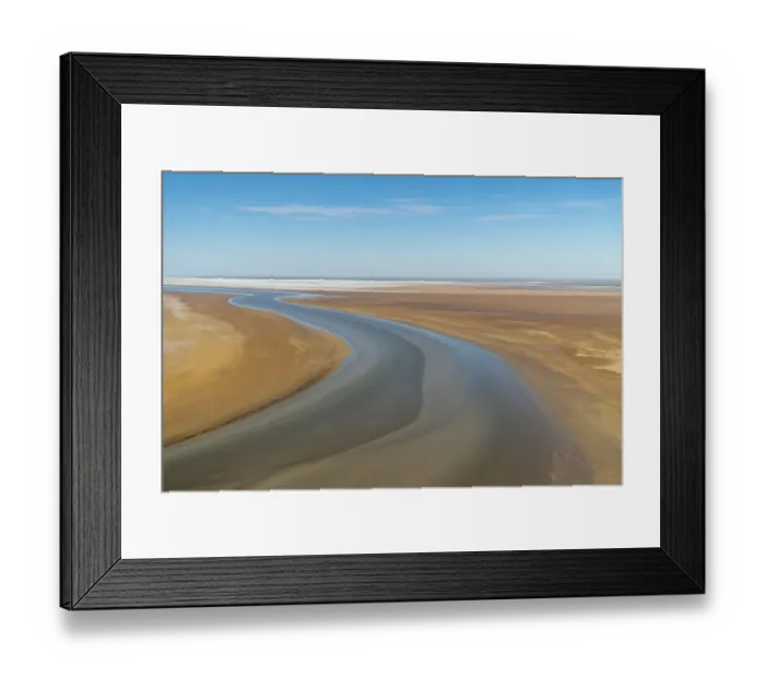 Framed Print : Water flowing into Lake Eyre North, South Australia, March 2022 Framed Print : Water flowing into Lake Eyre North, South Australia, March 2022
