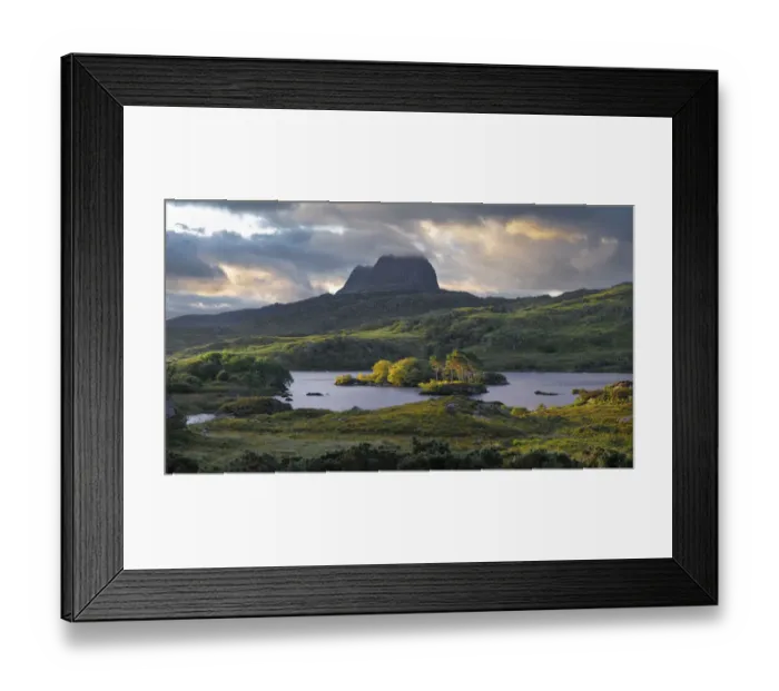 Framed Print : Early morning view of Loch Bad na Murichinn, Assynt, Highlands, Scotland. August, 2019 Framed Print : Early morning view of Loch Bad na Murichinn, Assynt, Highlands, Scotland. August, 2019