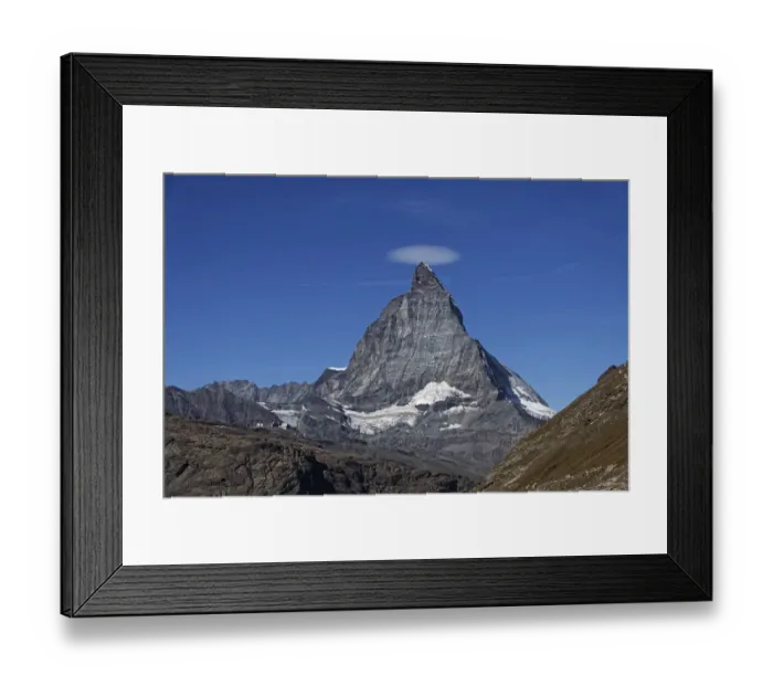 Framed Print : Lenticular cloud over the summit of the Matterhorn, Zermatt, The Alps, Switzerland. October, 2019 Framed Print : Lenticular cloud over the summit of the Matterhorn, Zermatt, The Alps, Switzerland. October, 2019