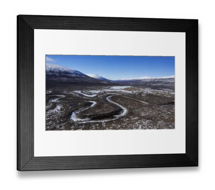 Framed Print : River meandering through remote valley, Putoransky State Nature Reserve, Putorana Plateau, Siberia, Russia. May, 2021 Framed Print : River meandering through remote valley, Putoransky State Nature Reserve, Putorana Plateau, Siberia, Russia. May, 2021