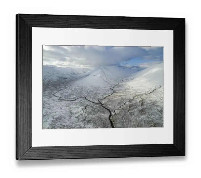 Framed Print : Aerial view of three tributaries of the River Affric, Allt Gleann Gniomhaidh, Allt Cam-ban and Allt a chomhlain meeting at the base of Ciste Dhubh, Glen Affric Nature Reserve, HIghlands, Scotland, UK. November, 2017 Framed Print : Aerial view of three tributaries of the River Affric, Allt Gleann Gniomhaidh, Allt Cam-ban and Allt a chomhlain meeting at the base of Ciste Dhubh, Glen Affric Nature Reserve, HIghlands, Scotland, UK. November, 2017
