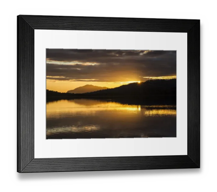 Framed Print : Sunset over Loch Insh, Cairngorms National Park, Scotland, UK. October, 2013 Framed Print : Sunset over Loch Insh, Cairngorms National Park, Scotland, UK. October, 2013