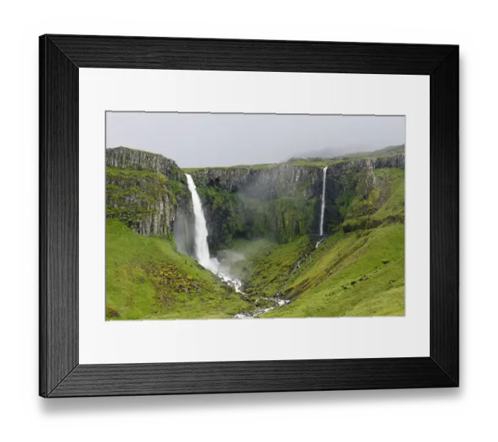 Framed Print : Grundarfoss waterfalls, Snaefellsness Peninsula, Iceland. July Framed Print : Grundarfoss waterfalls, Snaefellsness Peninsula, Iceland. July