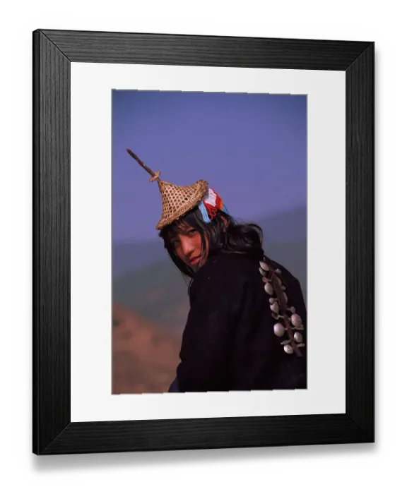 Framed Print : Laya woman from West Bhutan wearing head-dress Bhutan Population approximately 800 Framed Print : Laya woman from West Bhutan wearing head-dress Bhutan Population approximately 800