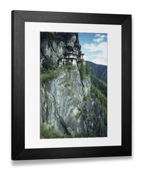 Framed Print : Takstang Tigers Nest monastery, built 1692 on cliff face, Bhutan. 2001 Framed Print : Takstang Tigers Nest monastery, built 1692 on cliff face, Bhutan. 2001