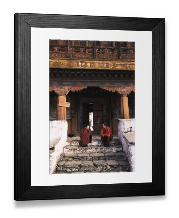 Framed Print : Buddhist monks at Gantey Gompa monastery, Phobjika Valley, Central Bhutan 2001 Framed Print : Buddhist monks at Gantey Gompa monastery, Phobjika Valley, Central Bhutan 2001