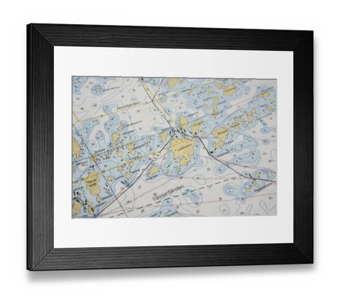 Framed Print : Marine chart of the Finnish Archipelago, Finland Framed Print : Marine chart of the Finnish Archipelago, Finland