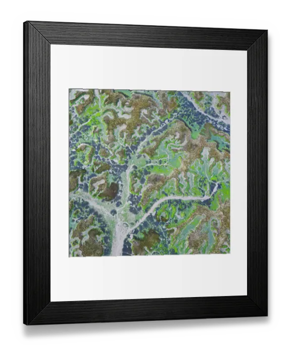 Framed Print : Aerial view of tidal marshland at low tide, Marismas de Santona, Victoria y Joyel Natural Park, Cantabria, Spain. January, 2021 Framed Print : Aerial view of tidal marshland at low tide, Marismas de Santona, Victoria y Joyel Natural Park, Cantabria, Spain. January, 2021