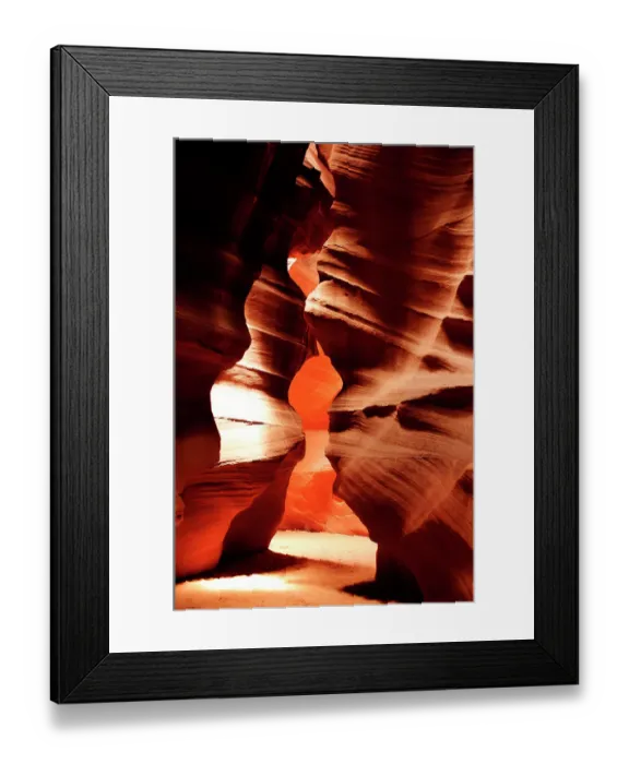 Framed Print : Antelope Canyon, a slot canyon formed of Navajo sandstone and shaped by water erosion, Arizona, USA