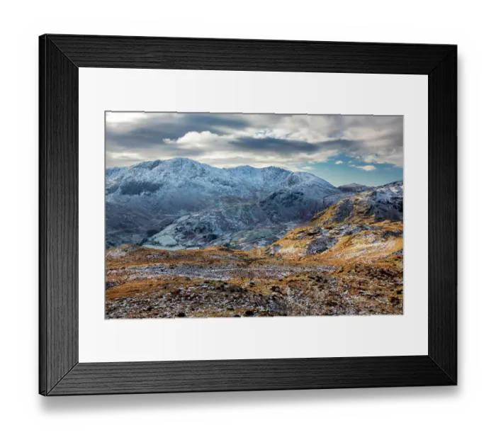 Framed Print : View towards Wetherlam from Lingmoor, Langdale, Lake District National Park, Cumbria, UK. January, 2021 Framed Print : View towards Wetherlam from Lingmoor, Langdale, Lake District National Park, Cumbria, UK. January, 2021