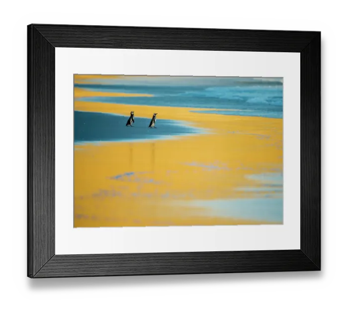 Framed Print : Megallenic penguins (Spheniscus magellanicus), at sunrise Falkland Islands Framed Print : Megallenic penguins (Spheniscus magellanicus), at sunrise Falkland Islands