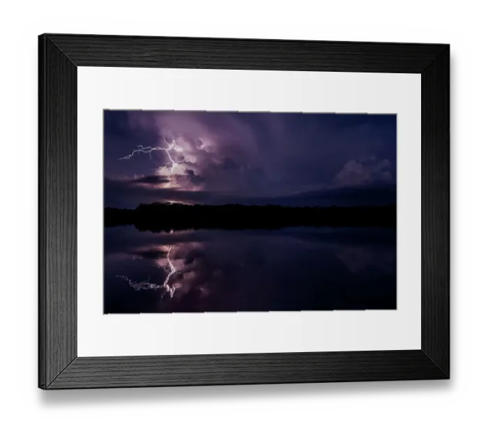 Framed Print : Lightning storm reflecting in river in the Amazon basin, Yasuni National Park, Orellana, Ecuador. January, 2019 Framed Print : Lightning storm reflecting in river in the Amazon basin, Yasuni National Park, Orellana, Ecuador. January, 2019
